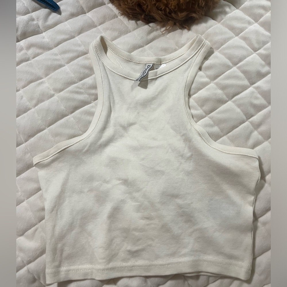 H&M off white cropped tank top size S